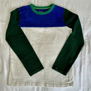 Mini Boden Kids Long Sleeve Color Block Tee - Blue, Green, Off-white